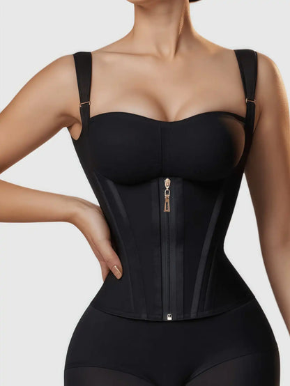 Women Latex Waist Trainer Corset Tummy Control Body Shaper Shapewear Colombianas fajas Slimming Girdle Zipper Flat Belly Belt