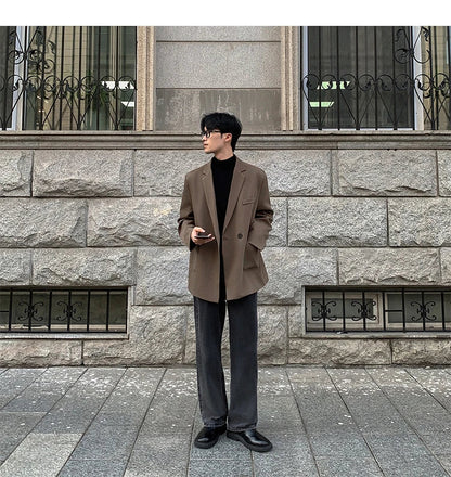 Spring Summer Men Formal Blazers Men Korean Fashion Loose Casual Dress Jacket Men Harajuku Social Suit Jacket Clothing
