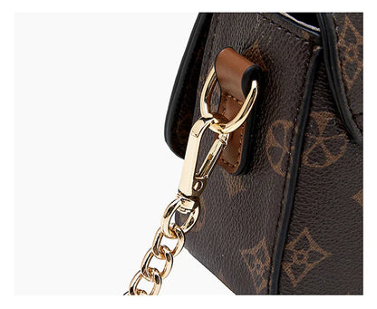 Vintage Monogram Chain Crossbody Bag for Women Luxury Designer Small Square Shoulder Bag Ladies Fashion Handbag
