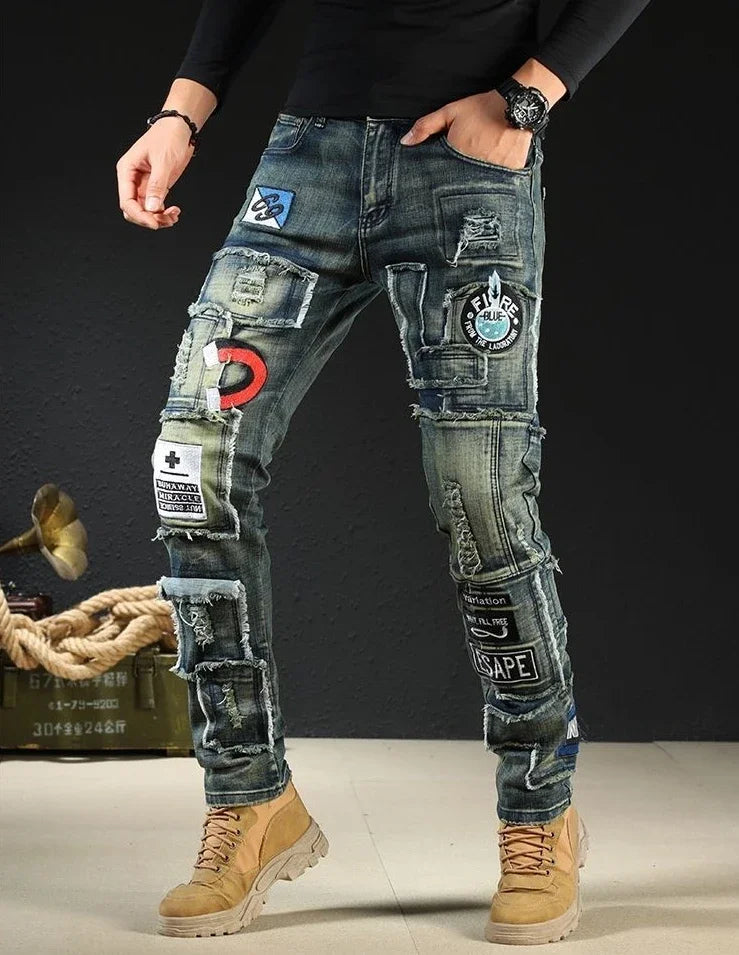 Trousers New Rock Work Wear Straight Jeans for Men Hip Hop Man Cowboy Pants with Pockets Casual Harajuku Classic Aesthetic Denim