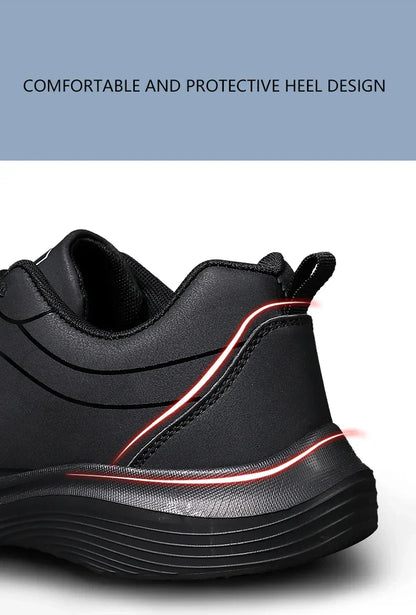 2025 New Lightweight Men Casual Leather Sneakers Non-slip Breathable Male Outdoor Running Shoes Lace Up Soft Sport Shoes