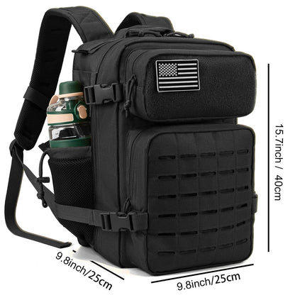 25L Tactical Backpack Outdoor Bag Fitness Backpack MOLLE Backpack Women's/Men's Hiking Survival Backpack Men's Dual Cup Holder