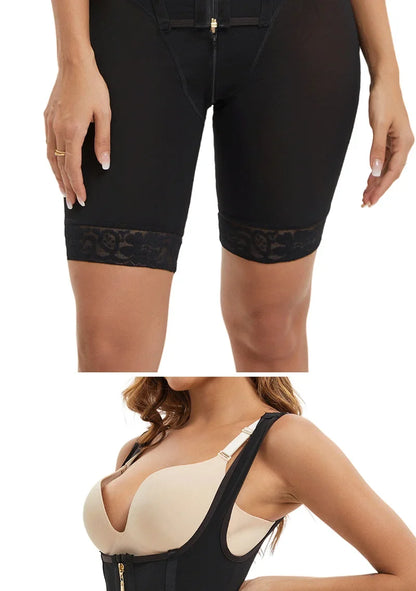 Women Full Body Shapewear Bodysuit for Abdomen Control High Compression Reducing and shaper girdles Zipper Crotch Shapewear Faja