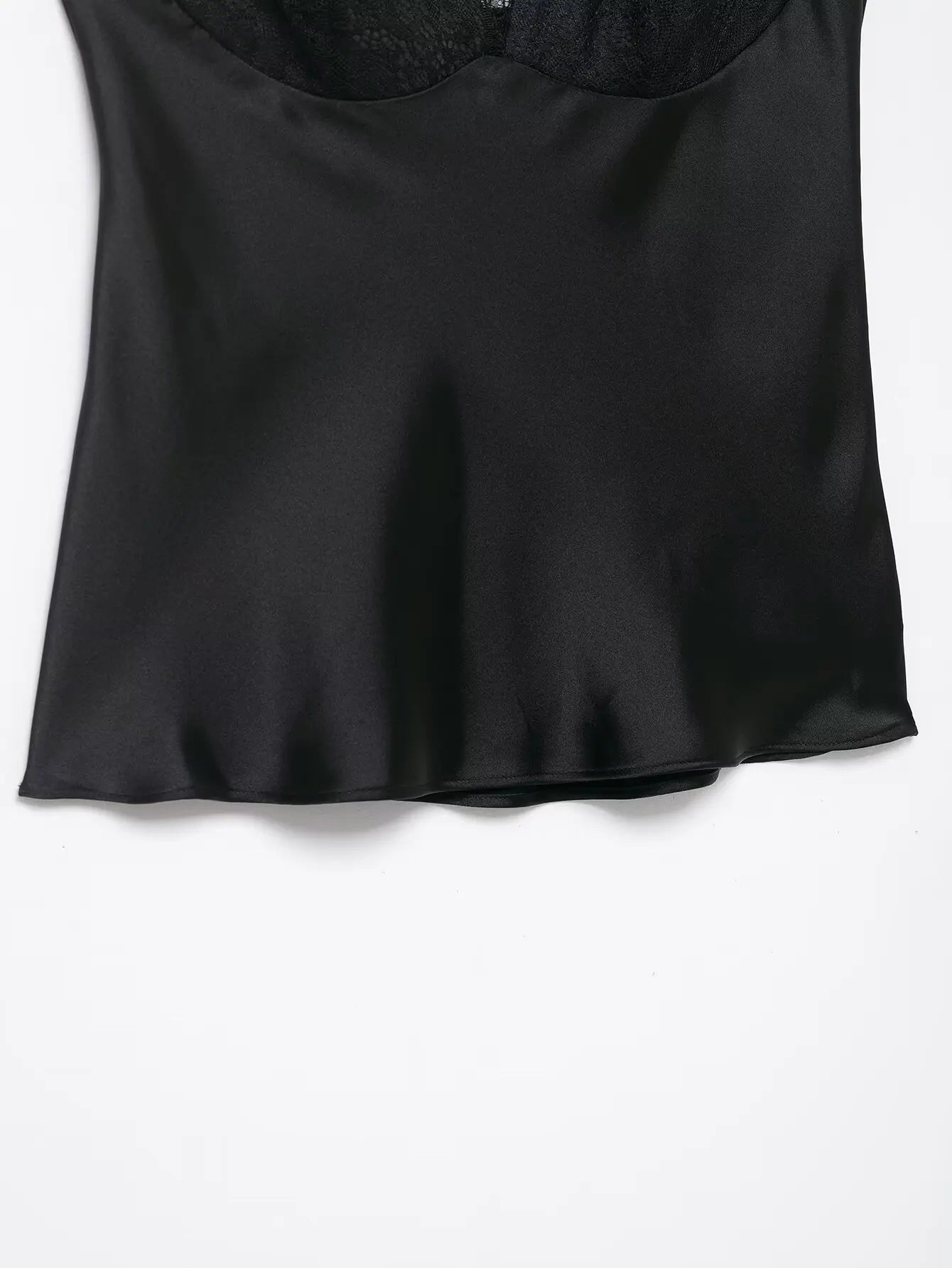 Elegant Women Lace Splice Sexy Satin Sling Tops 2026 Spring Summer Fashion Female V-Neck Backless Slimming Underwear Vest