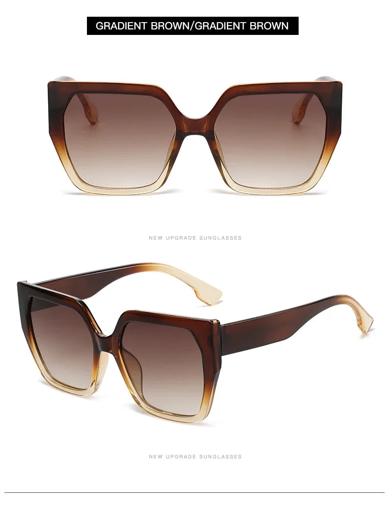Cycling 8pcs Cateye Sunglasses Sets Women Luxury Minimalist Leopard Pattern Design Retro Polygonal Eyeglasses UV400 Unisex
