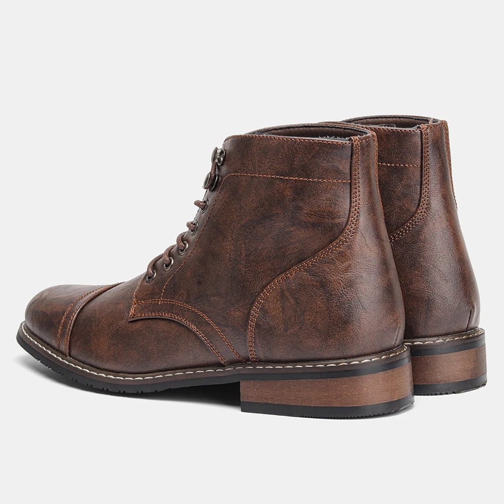 Classical Men Boots 2025 Fashion Comfortable Spring Leather Ankle Boots