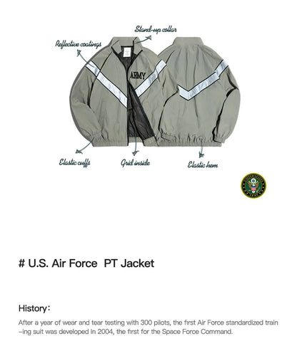 ARMY Reflective Hooded Contrasting Color Bomber Jacket Sports Quick-drying Jacket Loose IPFU Training Suit for Men's Daily
