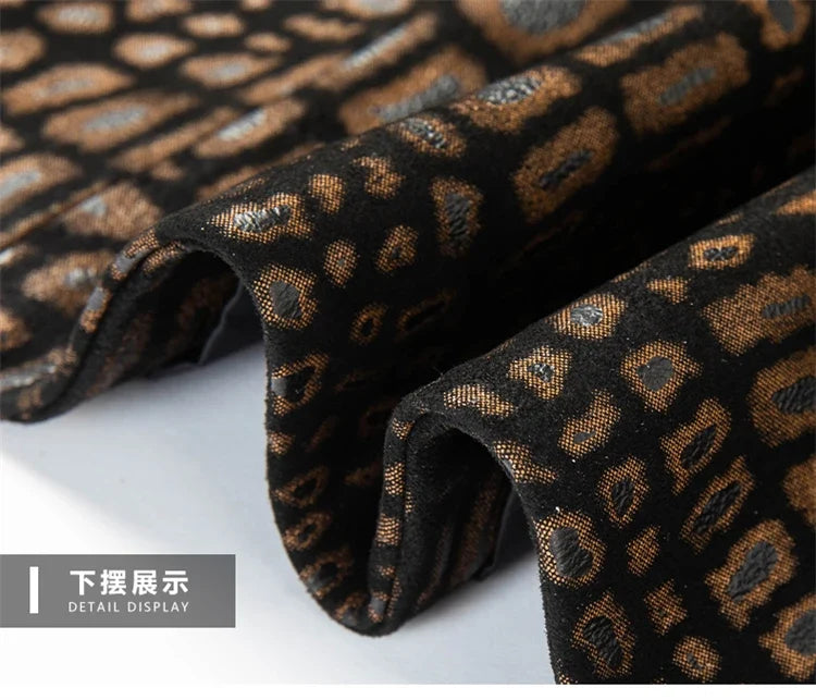 Luxurious Sheepskin Blazers For Men Smooth Casual Leather Jacket Winter Top Quality Leopard Print Slim Gentleman Terno Masculino