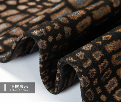 Luxurious Sheepskin Blazers For Men Smooth Casual Leather Jacket Winter Top Quality Leopard Print Slim Gentleman Terno Masculino
