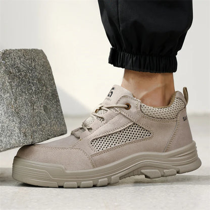 Fashion 2025 Plastic Toe Summer Breathable Labor Shoes Composite Toe Cap Indestructible Work Safety Boots Sneakers Male Footwear