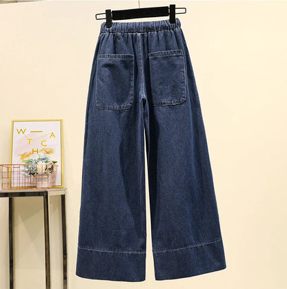 Women's High Waist Wide Leg Jeans Loose Comfortable Retro Sle Casual Versatile Straight Cut Trousers for Autumn Winter