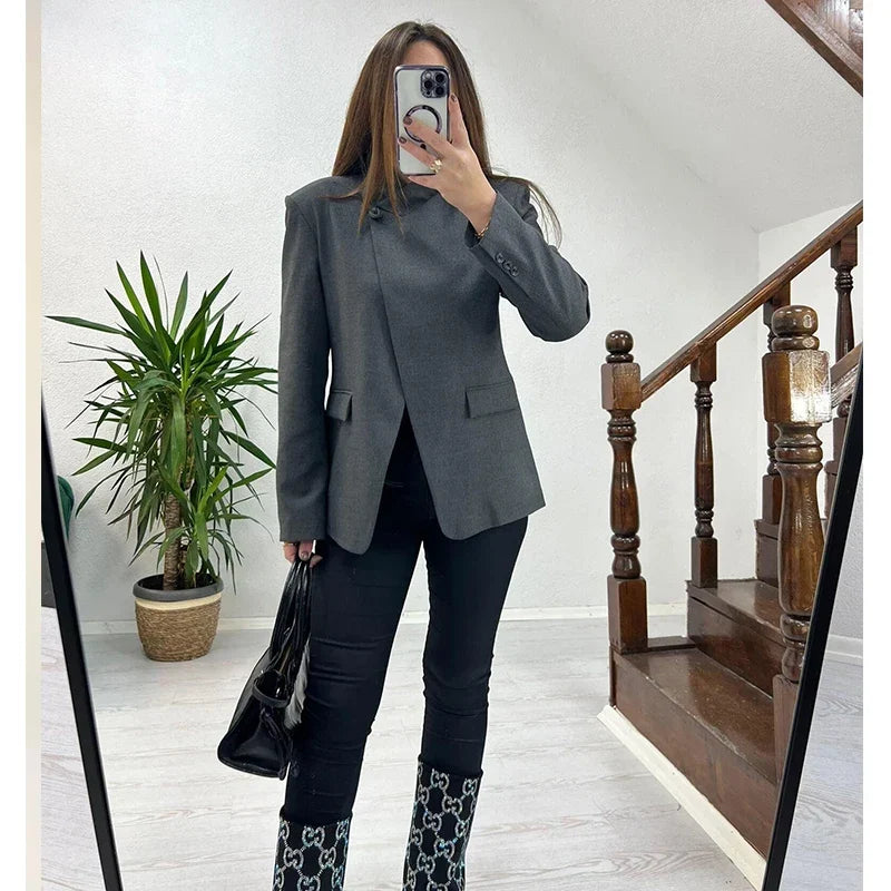 Tidalyf Women's Spring New Blazers & Jackets 2026 Fashion Retro Elegant Office Blazers Unique Youth Comfortable Street Jackets