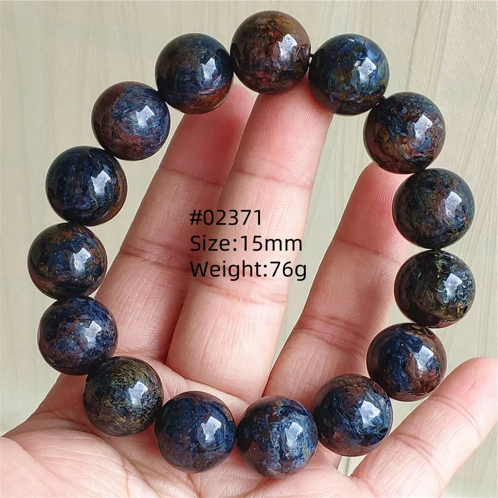 Natural Blue Pietersite Bracelet Women Men Beads Round Beads Chatoyant Cat Eye Fire Pietersite Namibia AAAAAA