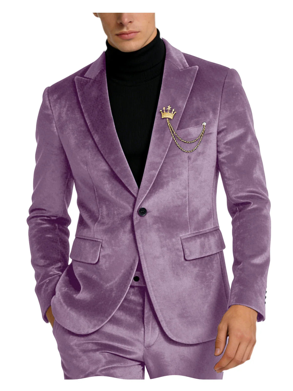 Men's Teal Velvet Blazer 1 Button Single Breasted Slim Fit Formal Wedding Party Suit Jacket