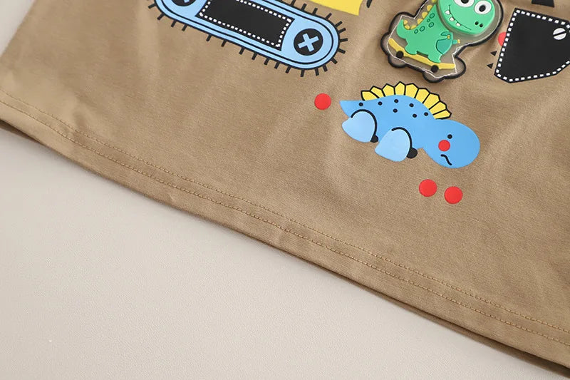 New Summer Baby Boys Clothes Set Children Short Sleeved T-Shirt Shorts 2Pcs/Sets Kids Girls Clothing Suit Infant Cartoon Costume