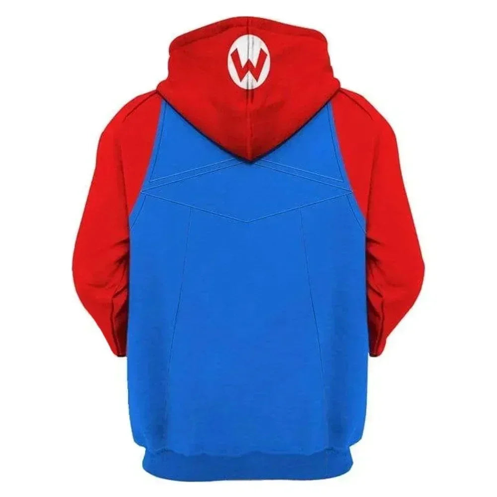 Men's Super Bros Pullovers Sweatshirt For Adult 3D Printed Casual Hooded Christmas Halloween Costume Outfits Man Anime Hoodie