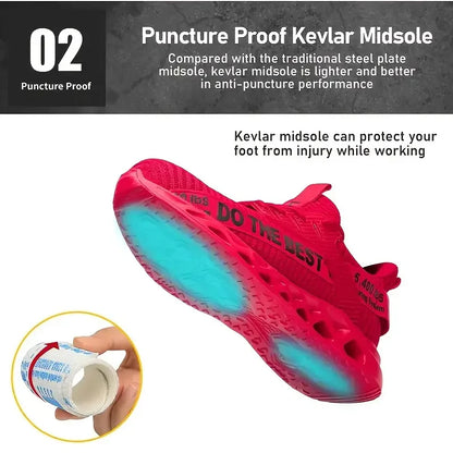 Anti-puncture Safety Shoes With Steel Toe Work Shoes Men Women Lightweight Safety Work Boots Breathable Sport Safety Shoes Unise