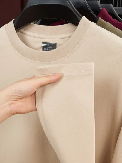 Fashionable Spring and Autumn New Comfortable Round Neck T-shirt High End Men's Bestselling Letter Embroidered Long Sleeve Top