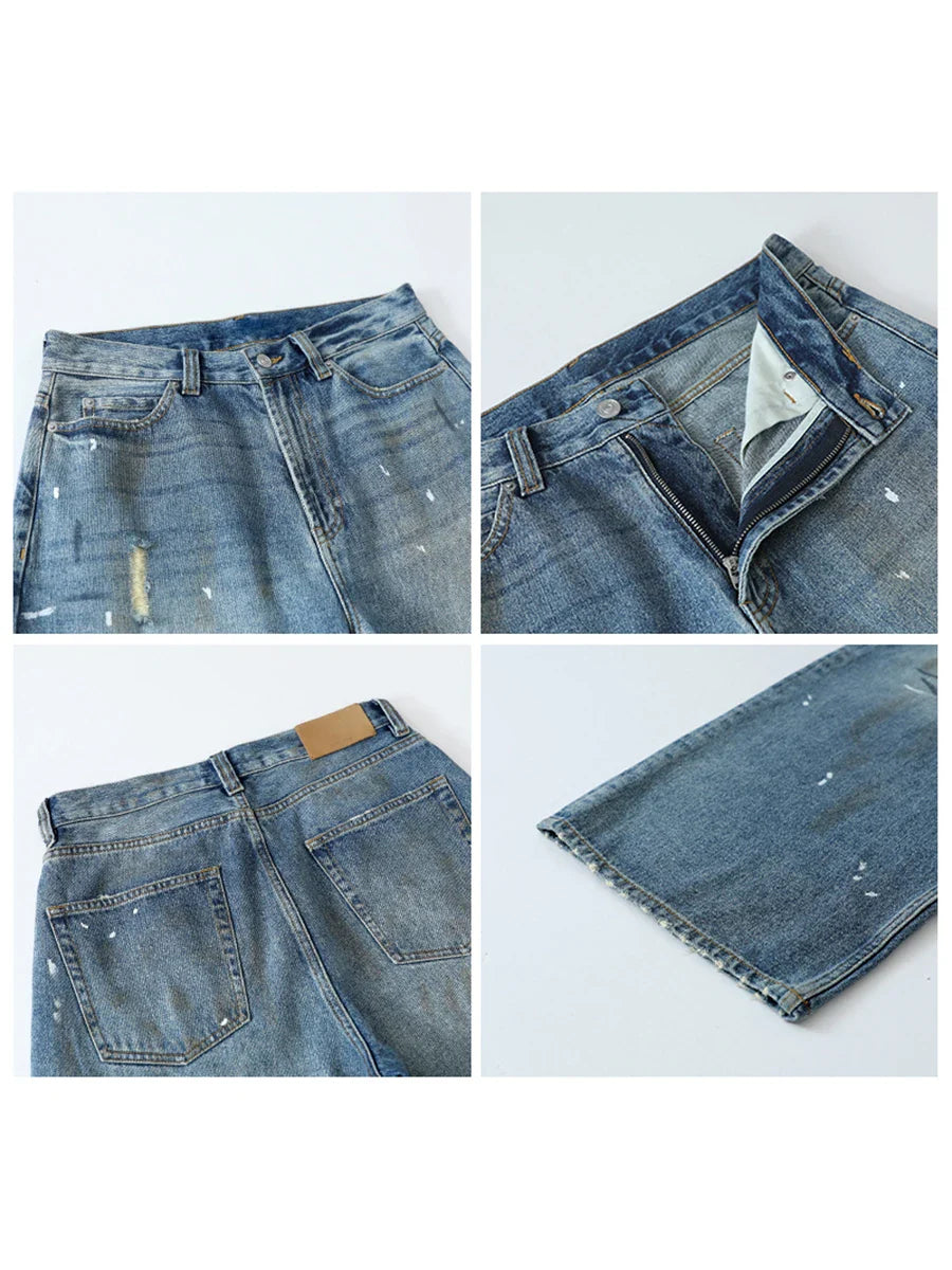 Women Jeans Loose Casual New Retro High Waisted Straight Leg Wide Leg Denim Pants Female Trousers Summer 2025