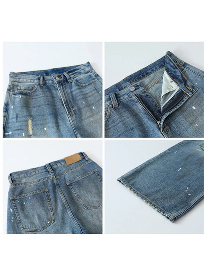 Women Jeans Loose Casual New Retro High Waisted Straight Leg Wide Leg Denim Pants Female Trousers Summer 2025
