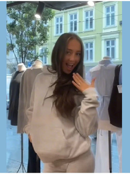 Sequin Angle Wings Hoodie Pullover For Women Loose Solid Hooded Sweatsuit 2025 New Lady Autumn Winter Outwears