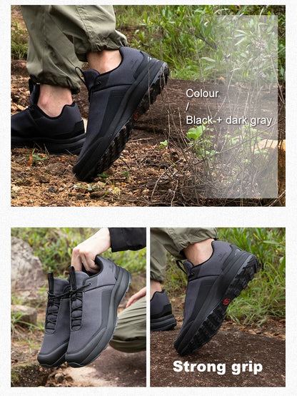 Men Hiking Shoes Litchi Leather High Quality Male Trekking Climbing Sneakers Non-slip Luxury Designer Outdoor Shoe