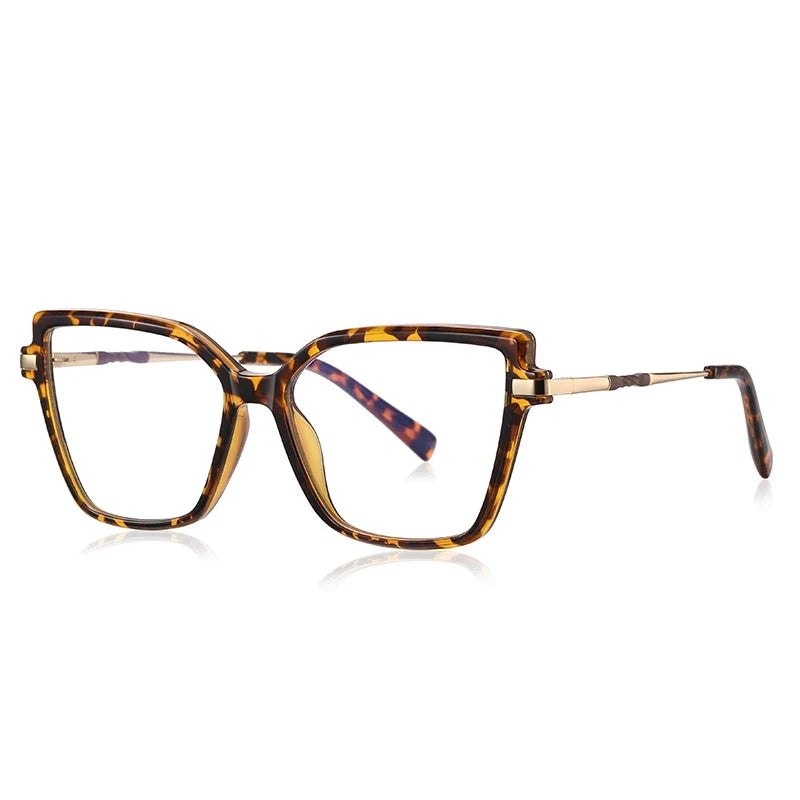 Simple Design Fashionable Large Frame Anti-Blue Light Glasses Women's Reading Glasses Customizable Prescription PFD2208