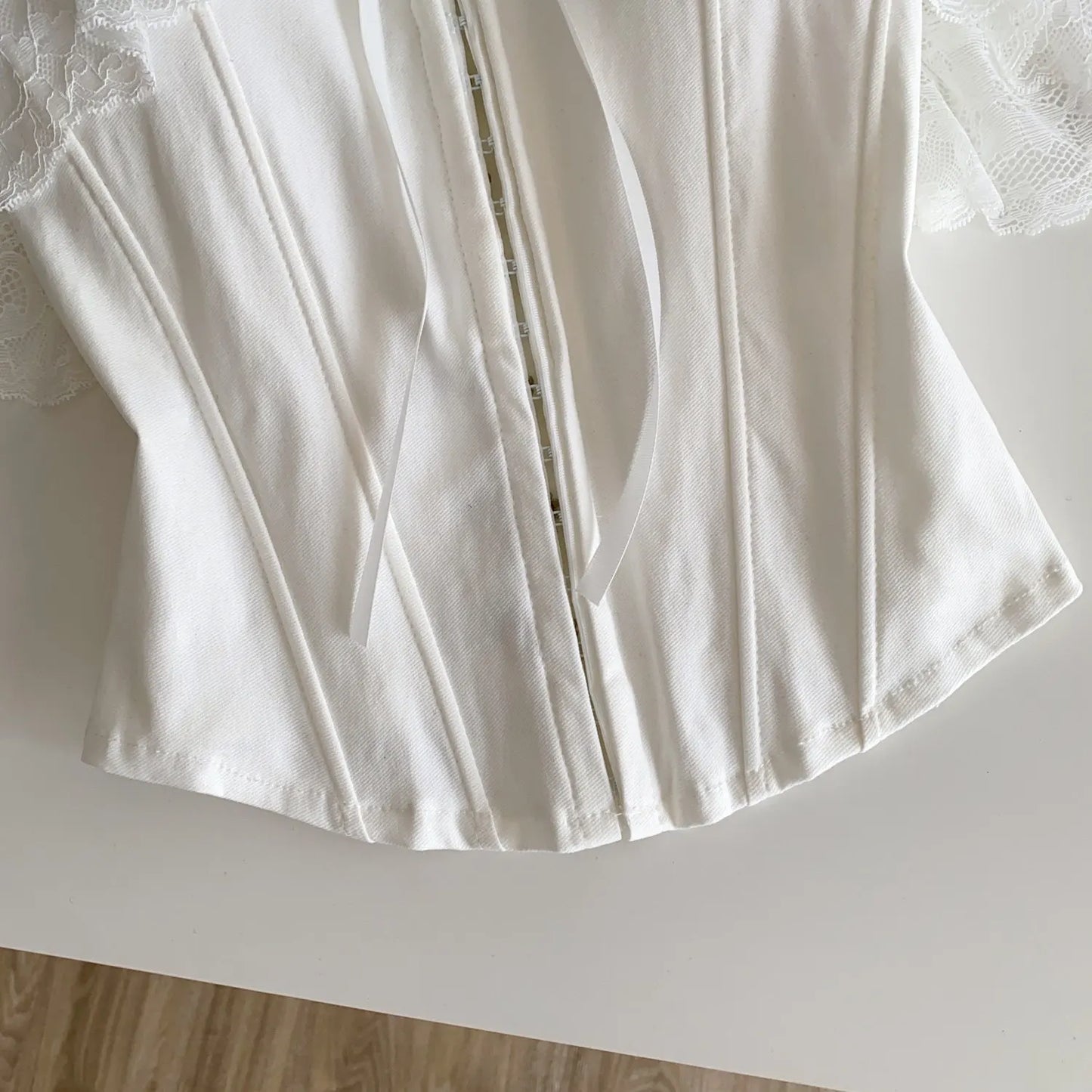 Feminine Lace Corset Tops Off Shoulder Lace Up Splice Summer 2026 Tank Top French Style Court Versatile Sensual Camis