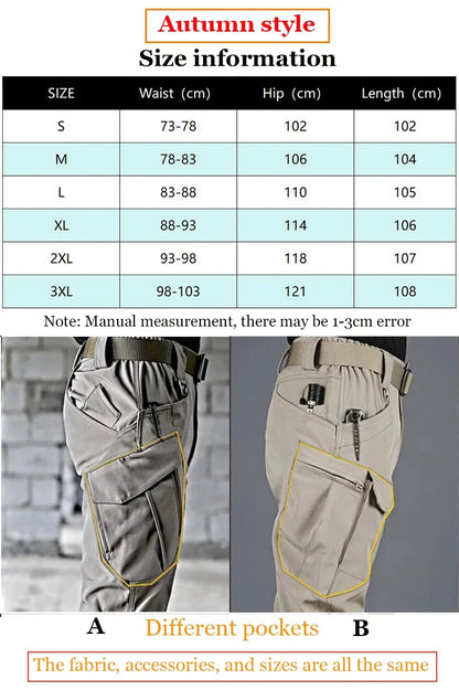 2024 City Cargo Pants Men Winter Tactical Fleece Sharkskin Warm Trousers Outdoor Waterproof Multi-Pocket Climbing Trekking Pants
