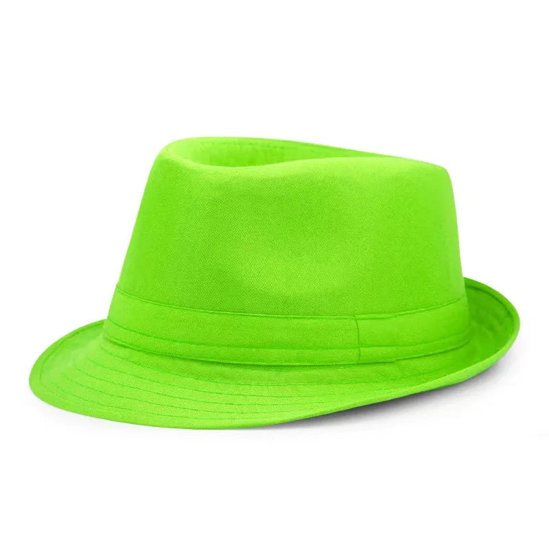 Summer Solid Bright Color Sun Hat British Jazz Hat Top Hat Men's Top Hat Winter Middle-aged and Elderly Jazz Warm Hat Fedora Hat