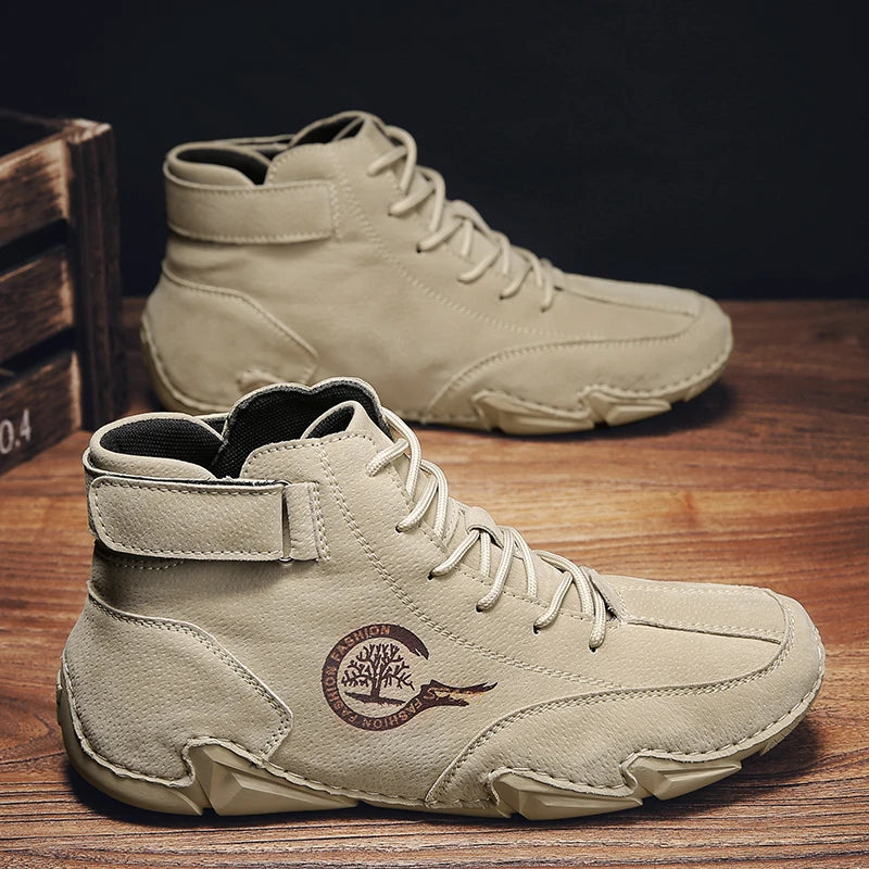 Winter Men Boots Suede Leather With Fur Ankle Boots Men Leisure Boots Keep Warm Western Boots Men Casual Sneakers Bota Masculina