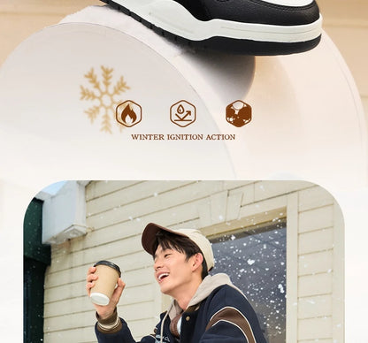 Men's Plus Velvet Skateboard Shoes New Classic Retro High-top Warm Wear-resistant Soft Male Sneakers 672436622A