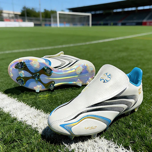 High Quality Mens Soccer Shoes F50 Training Non-Slip Turf Soccer Cleats Boys TF/FG Football Sneakers Chuteira Campo 39-45