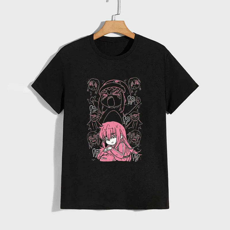 High Quality Pure Cotton T-shirt Kessoku Band Print Tshirt Men Women Daily Casual Comfort Tees Japan Anime Short Sleeve Top