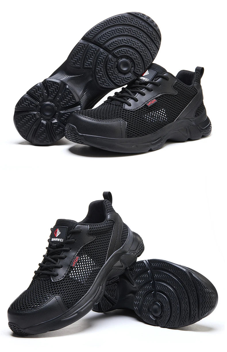 anti puncture men safety shoes summer breathable mesh work shoes industrial plastic toe sneakers construction insulated shoes