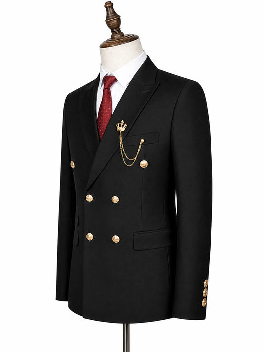 High Quality Men's Suit black Fashionable and Casual Slim Fit Male Groom Wedding Blazers Party Dress Jacket Coat Pants