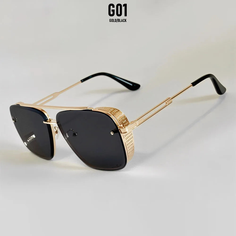 Square Punk Sunglasses For Men Vintage Steampunk Sunglasses Women Trendy Retro Luxe Fashion Glasses Gafas De Sol Hombre Oculos