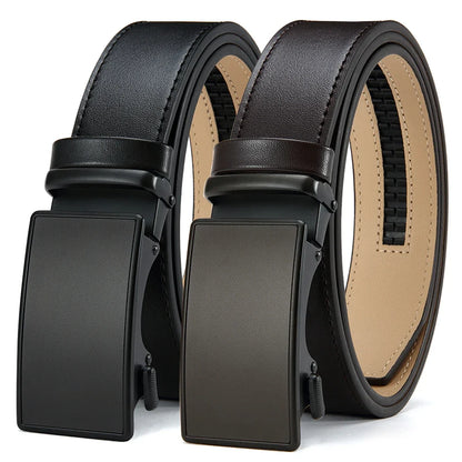 Metal Sand Surface Automatic Film Buckle, High-quality Cowhide Men's Premium Business Waist Belt/belt, Color Optional