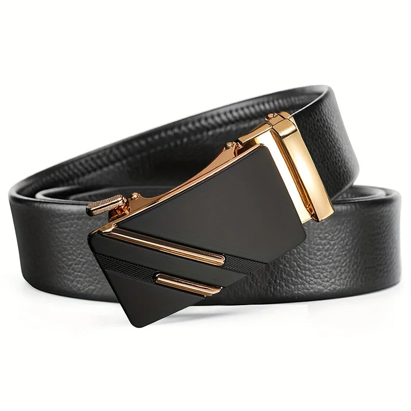 New Men's Belt Automatic Buckle Pants Belt Cowhide Automatic Buckle Formal Business Men's Belt With Suit Belt