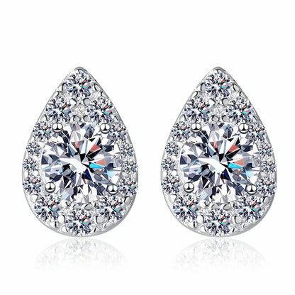 1cttw Sparkling Moissanite Stud Earrings for Women Engagement Birthday Gift Jewelry 100% 925 Sterling Silver Wholesale