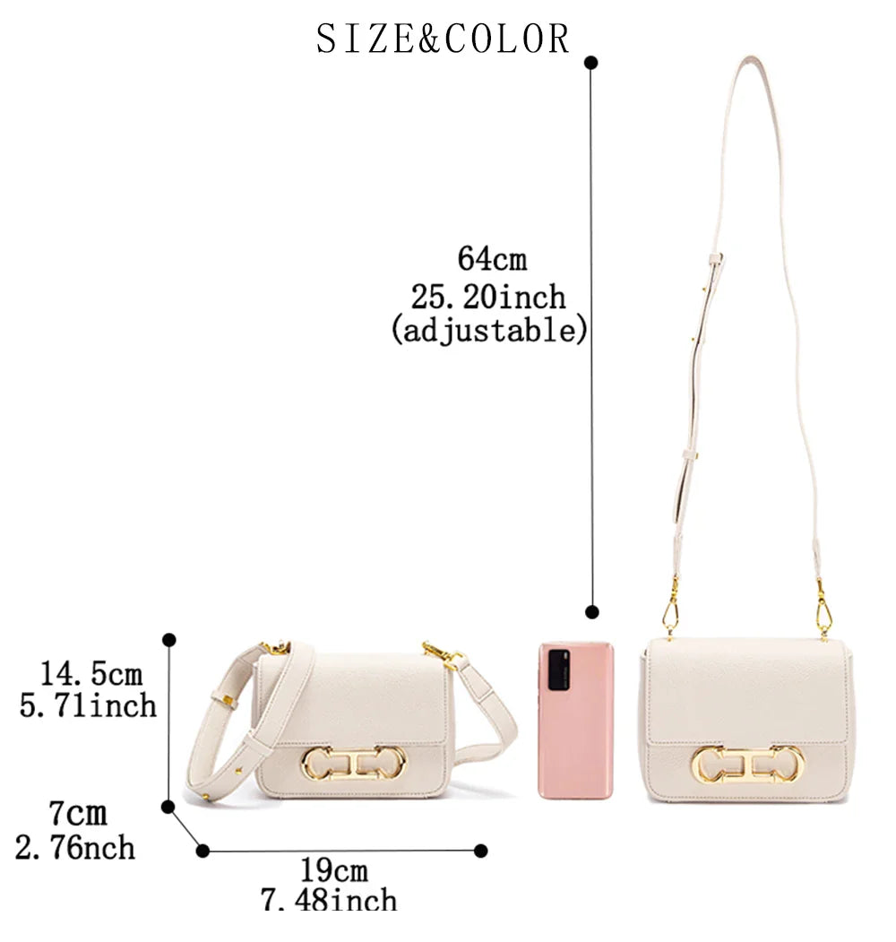 Solid Color Minimalist Fashionable Versatile Women's Crossbody Bag Classic Style Exquisite Elegant Women's Shoulder Bag