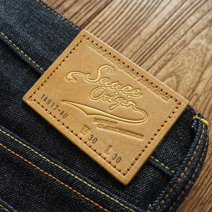Mens Jeans Selvedge Denim Jeans for Man Silver Button Loose Fit Handmade 15 Oz