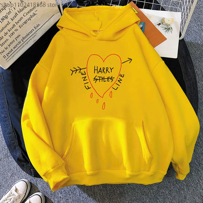 Happy Fine Line Print Hoodeis Harry Styles Treat People Kindness Fashionable Sweatshirts Women's Top Men Clothing Y2k Pullover
