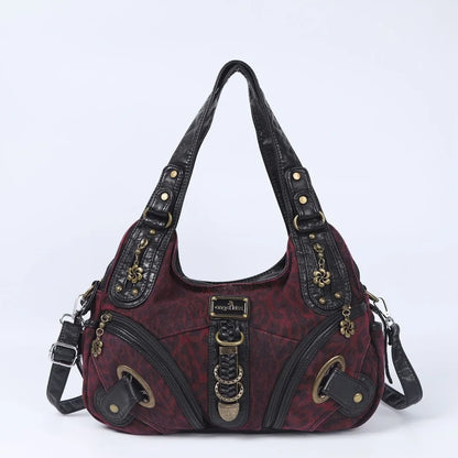 Vintage Women Handbags Fashion Leopard Shoulder Bag Top-handle Handbag Satchel Dumpling Shoulder Bag Tote Hobos Large Purse