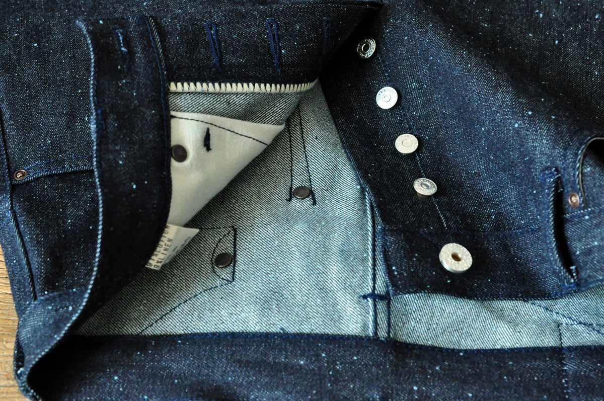 Men Jeans Sanforized Selvedge Raw Denim Denim Jeans for Men Linum Silver Button Cotton Wide Leg Loos Fit