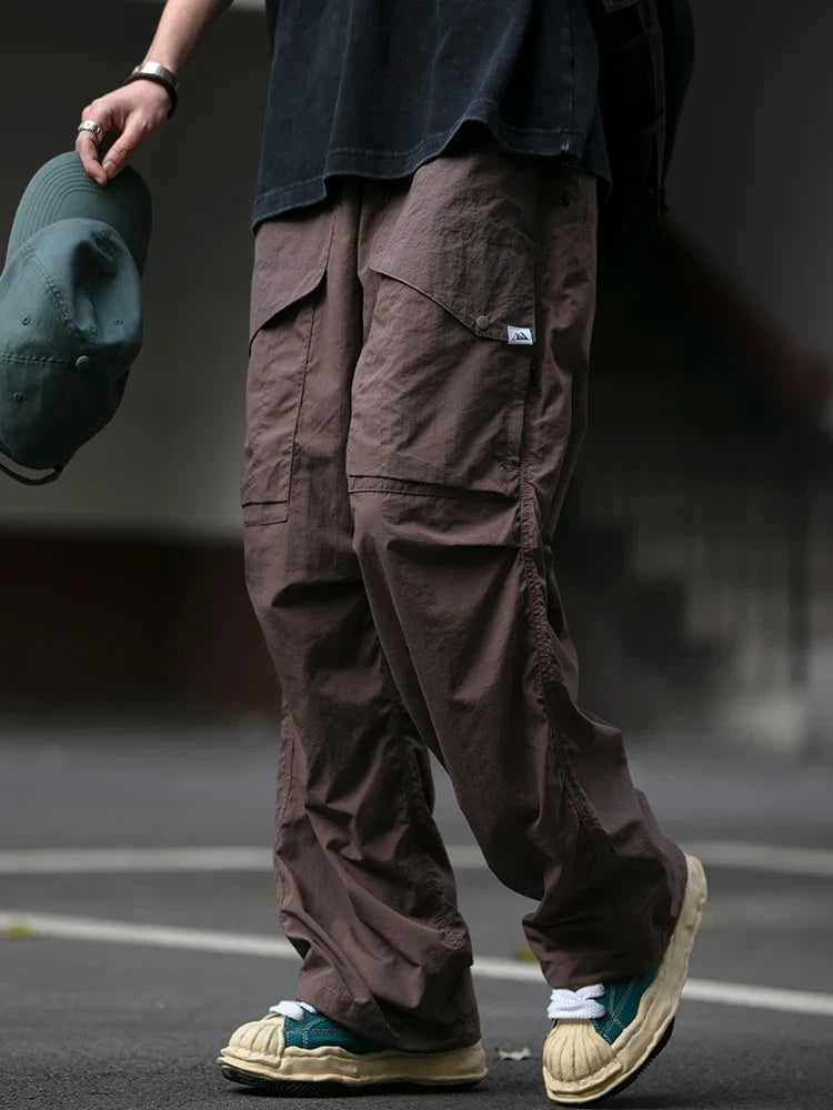 Spring Summer Korean Outdoor Functional Waterproof Cargo Pants For Men Clothing Harajuku Joggers Casual Breathable Pants Male