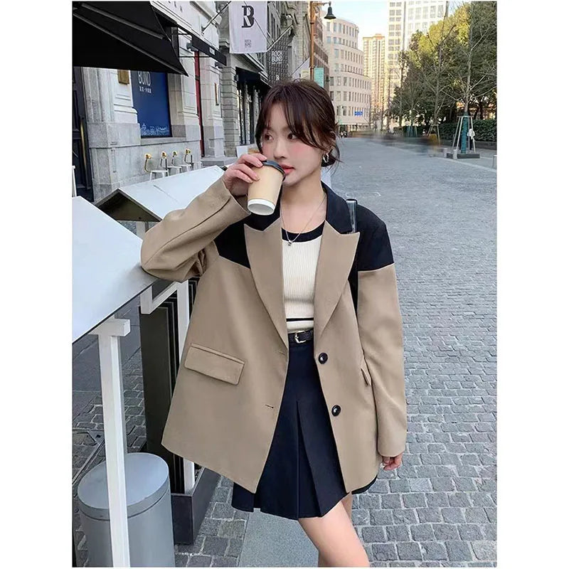 Women's Blazer Jacket 2025 Spring Autumn Korean Temperament Casual Ladies Outerwear Versatile Fashion Female Suit Coat