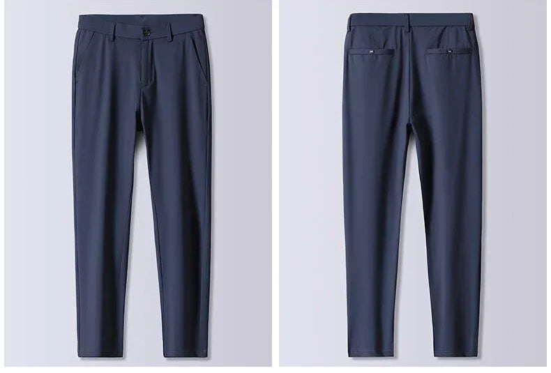 Summer New Stretch Soft Suit Pants Men Thin Fashion Business Elastic Waist Korean Slim Brand Clothes Casual Formal Trousers Male