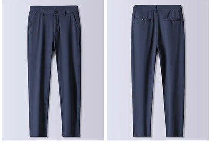 Summer New Stretch Soft Suit Pants Men Thin Fashion Business Elastic Waist Korean Slim Brand Clothes Casual Formal Trousers Male