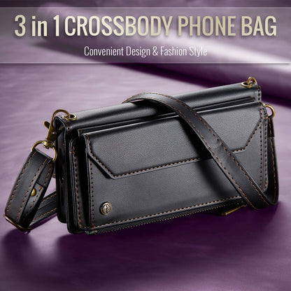 Crossbody Wallet Case for iPhone 17 Pro Max iPhon Air 17 Pro,RFID Blocking, 7-10 Card Slots, PU Leather Flip Wristlet with Strap